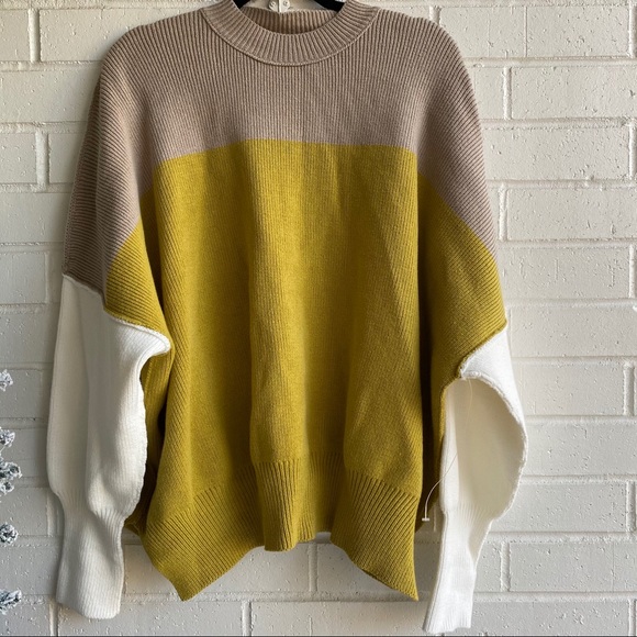 NWOT Free People Easy Street Colorblock Sweater - Picture 3 of 7